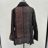 Yasuko Women's Size L Black Checkered Cardigan