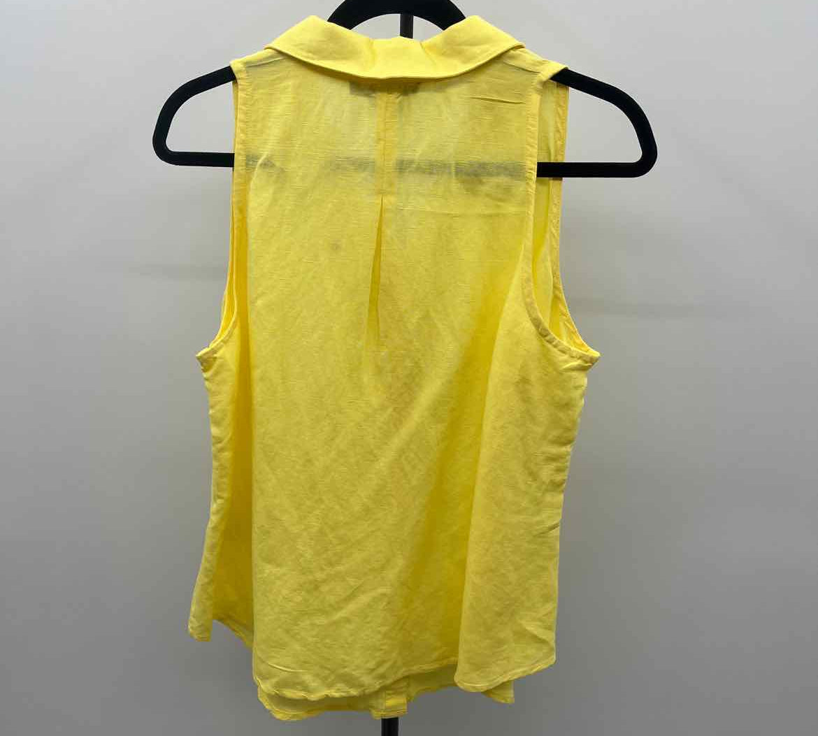 Boston Proper Women's Size M Yellow Solid Sleeveless Shirt