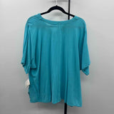 Oh My Gauze Women's Size One Size Aqua Textured Short Sleeve Shirt