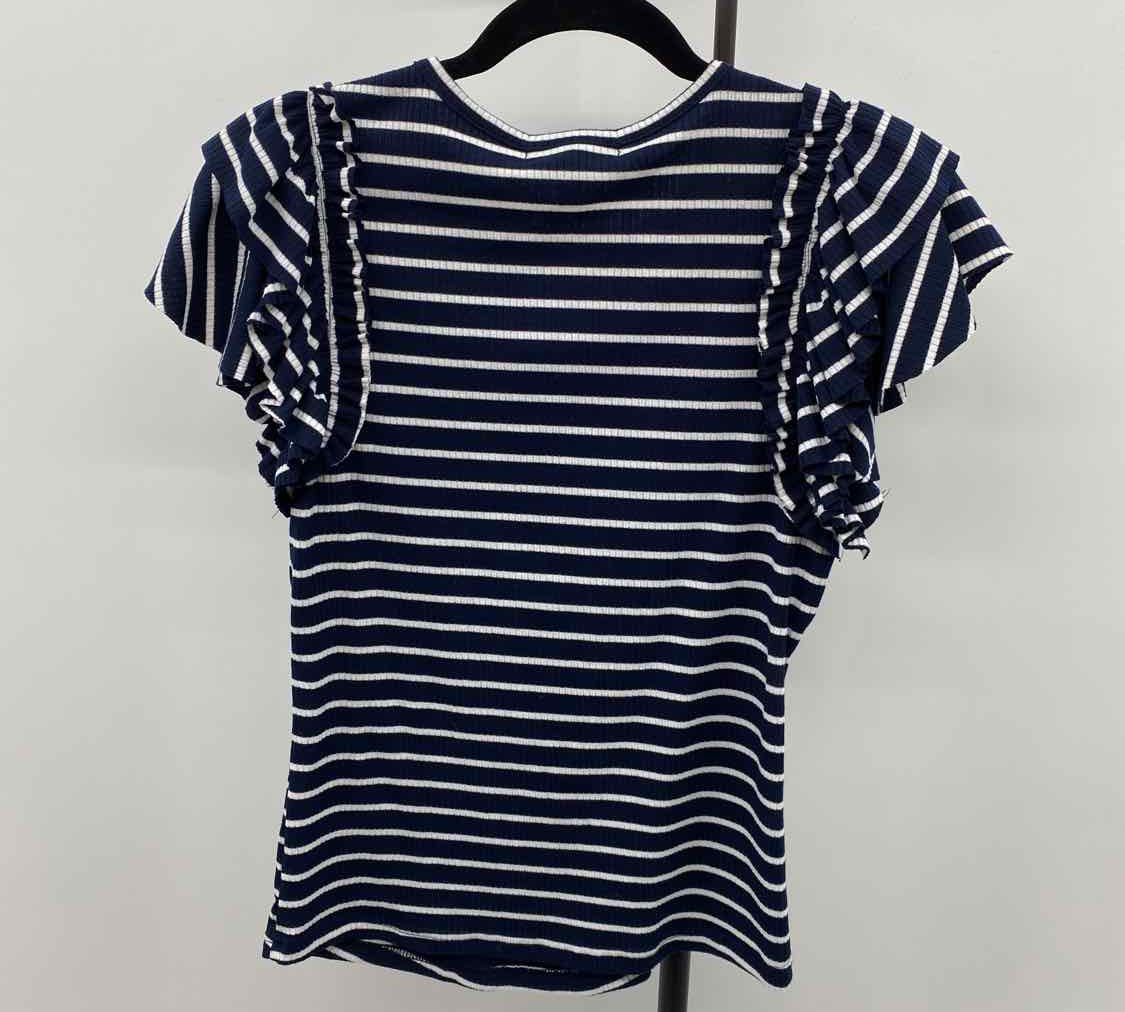 Stem & Vine Women's Size S Navy Stripe Short Sleeve Shirt