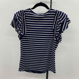 Stem & Vine Women's Size S Navy Stripe Short Sleeve Shirt