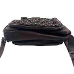 Bottom THE FRYE CO. Brown Studded Leather Satchel w/Crossbody Strap