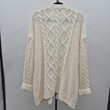 Hooked Up Women's Size L Ivory Textured Cardigan