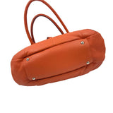 ISAAC MIZRAHI Orange Leather Handled Shoulder Bag Purse