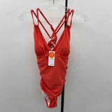 CHARMO Women's Size M Orange Solid Swimsuit - 1 Piece
