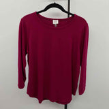 Cupio Women's Size XL Cranberry Solid Long Sleeve Shirt