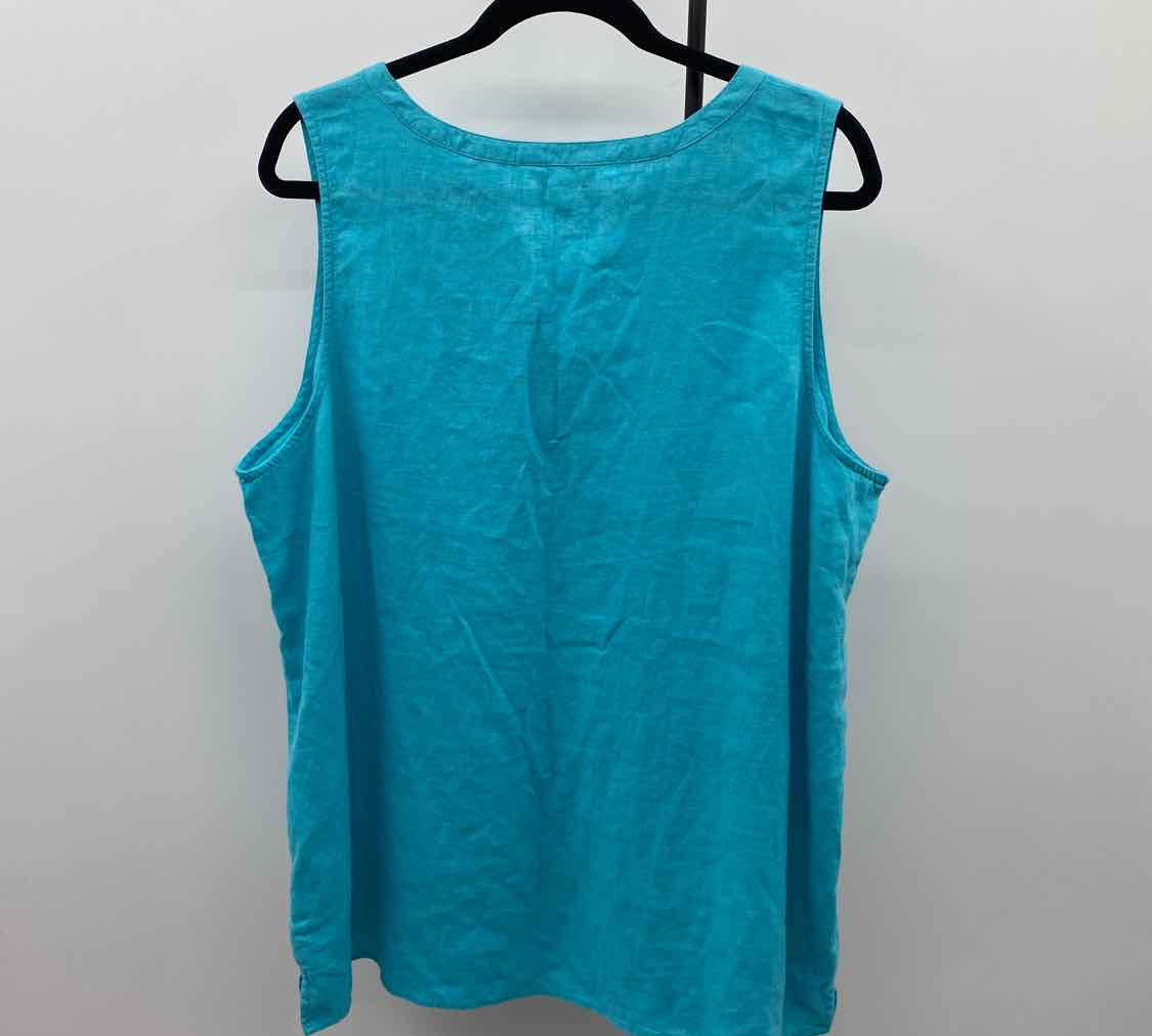 Croft & Barrow Women's Size XL Turquoise Textured Sleeveless Shirt