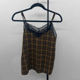 Allison Joy Women's Size XS Olive Plaid Tank