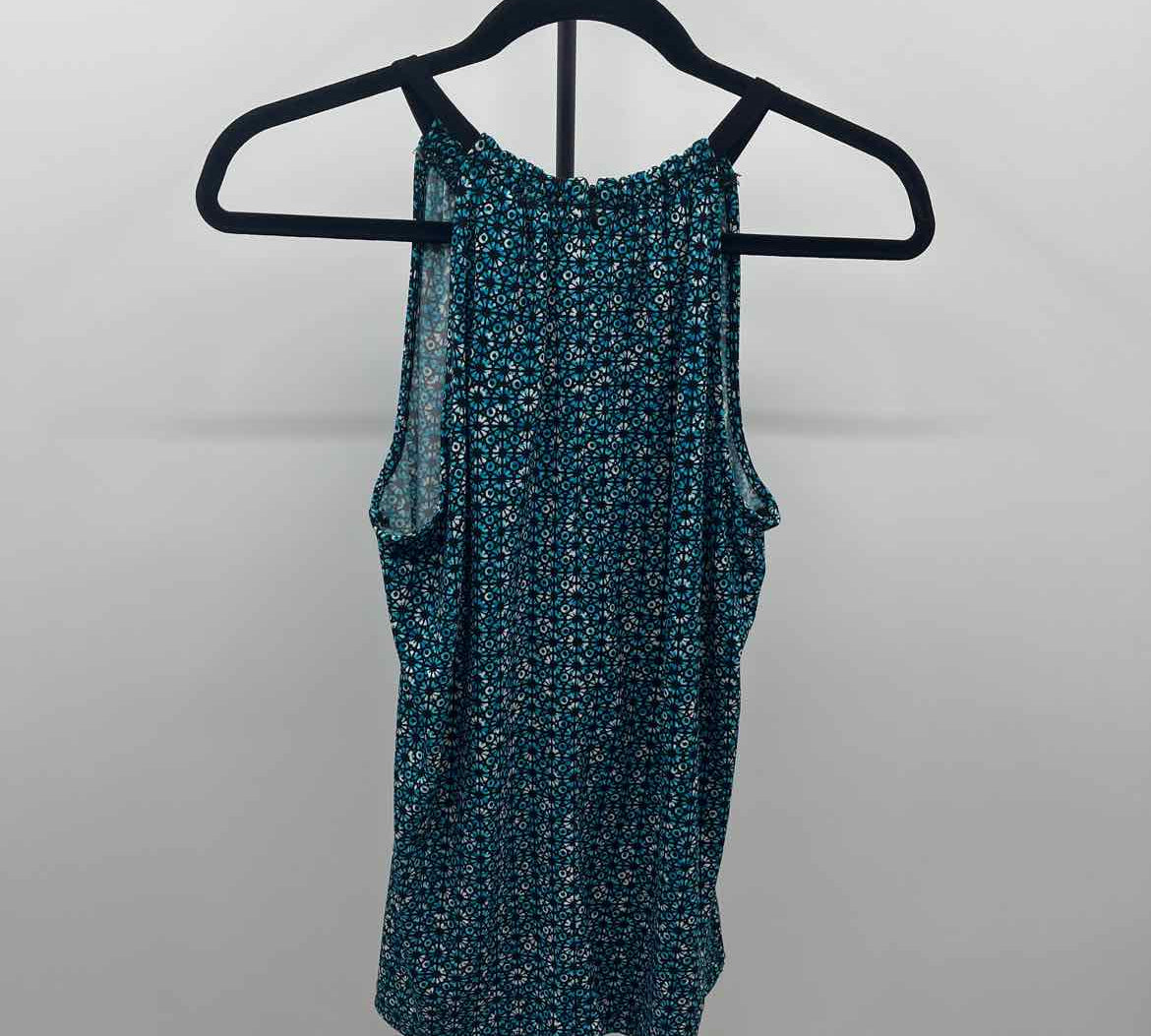 Michael Kors Women's Size M Turquoise Floral Sleeveless Shirt
