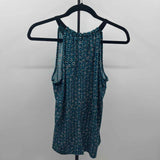 Michael Kors Women's Size M Turquoise Floral Sleeveless Shirt