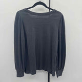 Loft Women's Size L Charcoal Solid Long Sleeve Shirt