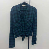 Cloth & Stone Women's Size XS Blue Plaid Long Sleeve Shirt