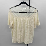 Maurice's Women's Size L Ivory Lace Short Sleeve Shirt