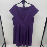 King Fancy Women's Size 24 Purple Solid Dress