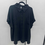 Zeana outfitters Women's Size 3X Black Solid Short Sleeve Shirt