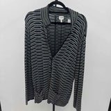 Armani Collection Women's Size 1X Black Stripe Cardigan