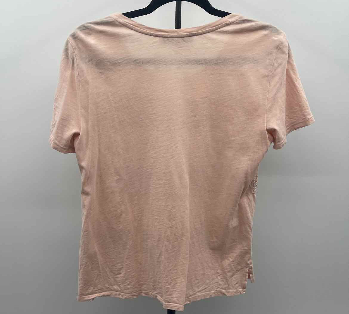 Loft Women's Size S Peach Textured Short Sleeve Shirt