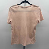 Loft Women's Size S Peach Textured Short Sleeve Shirt