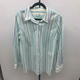 Talbots Women's Size 2X Blue Stripe Long Sleeve Shirt