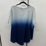 Jane & Dilancey Women's Size 1X Blue Gradient Short Sleeve Shirt