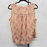Lucky Brand Women's Size M Ivory Floral Sleeveless Shirt