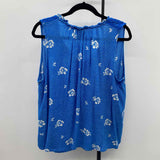 Bobeau Women's Size 1X Blue Floral Sleeveless Shirt