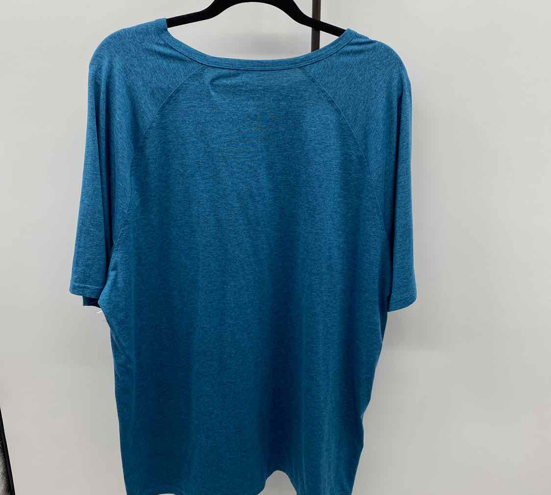 01.ALGO Men's Size XXL Teal Heathered Short Sleeve Shirt