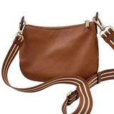 Back KATE SPADE Brown Leather ROSIE Crossbody Purse w/Cream & Brown Guitar Strap