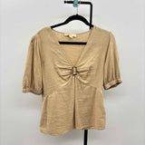Michael Kors Women's Size M camel Textured Short Sleeve Shirt