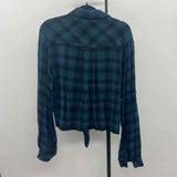 Cloth & Stone Women's Size XS Blue Plaid Long Sleeve Shirt