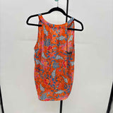 Rose & Olive Women's Size S Orange Floral Sleeveless Shirt