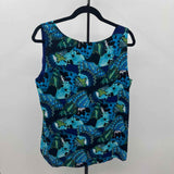 Chico's Women's Size L Blue Butterfly Sleeveless Shirt