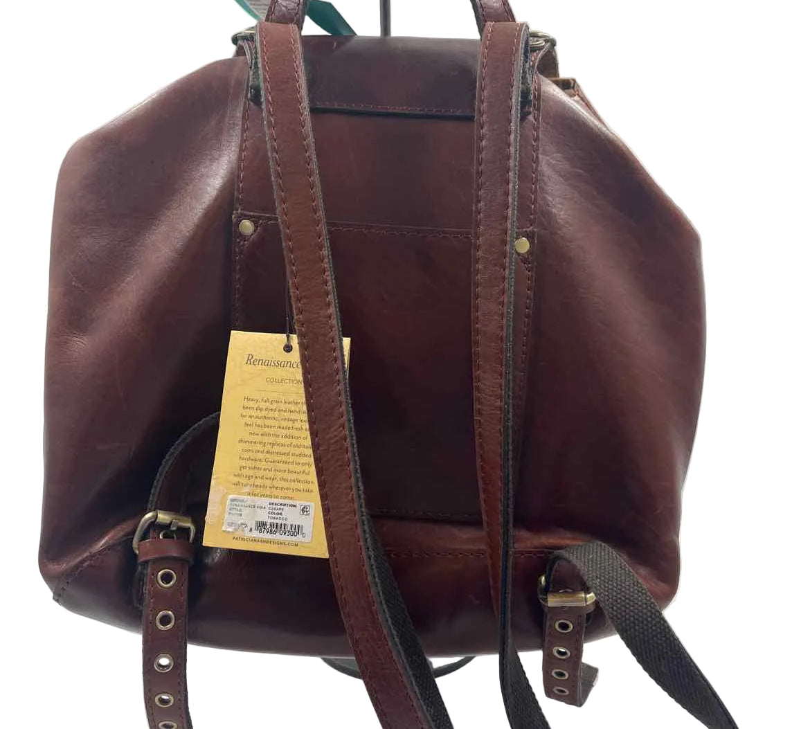 Back NWT PATRCIA NASH Tobacco Brown Leather RENAISSANCE COIN BackPack Purse