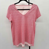 JJill Women's Size S Red Herringbone Short Sleeve Shirt