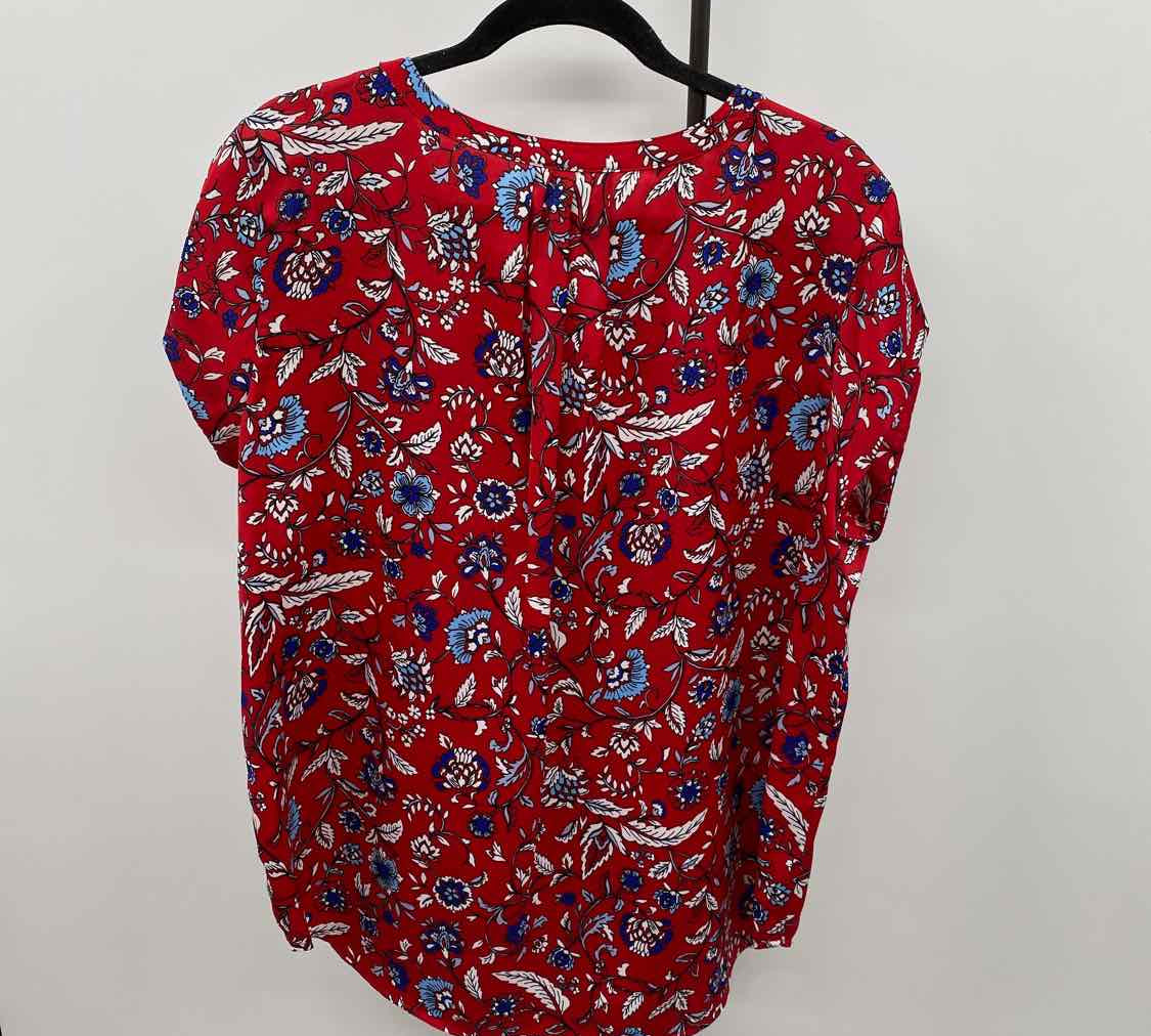 Liz Claiborne Women's Size XL Red Floral Short Sleeve Shirt