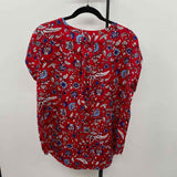 Liz Claiborne Women's Size XL Red Floral Short Sleeve Shirt