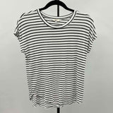 Rebel Society Women's Size XS Black Stripe Short Sleeve Shirt