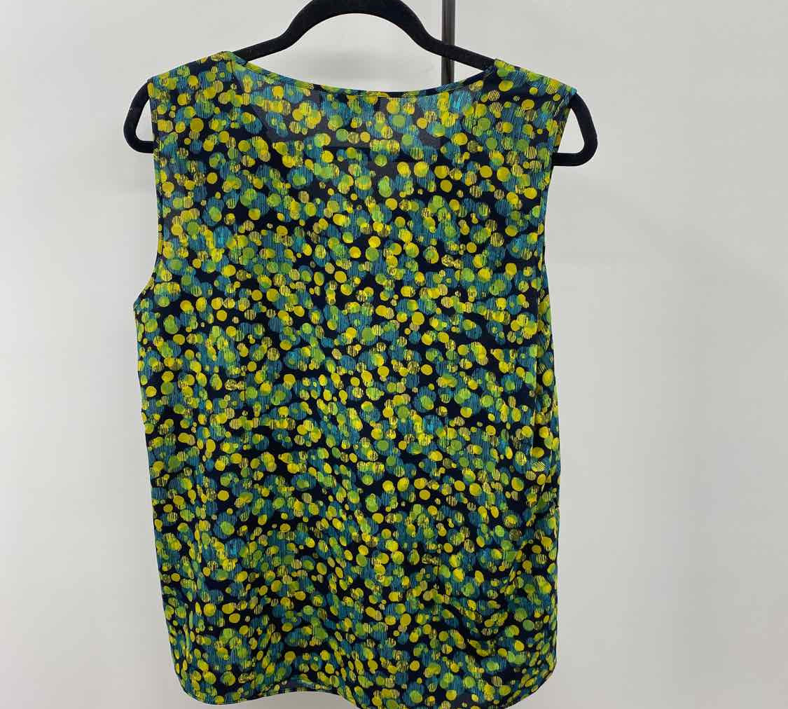 Coldwater Creek Women's Size L Green dotted Sleeveless Shirt