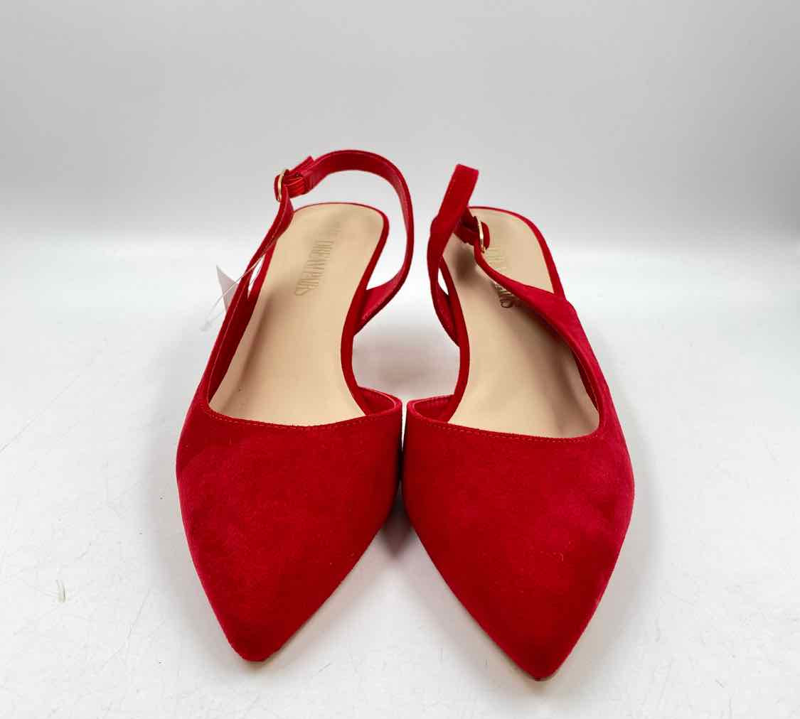 Dreampairs Women's Shoe Size 8.5 Red Solid Slingbacks