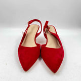 Dreampairs Women's Shoe Size 8.5 Red Solid Slingbacks