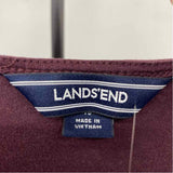 Lands End Women's Size 1X Wine Solid Long Sleeve Shirt
