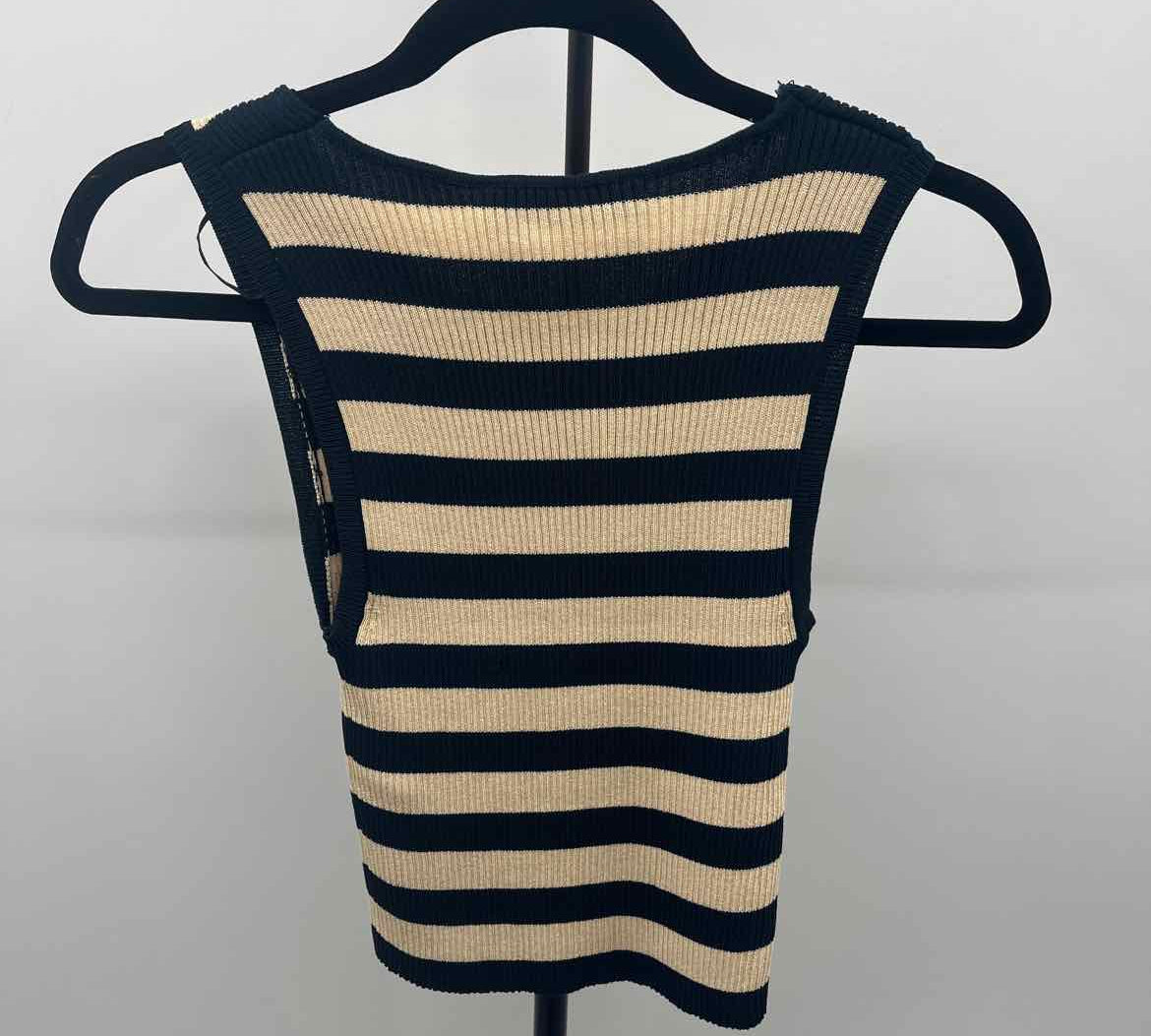 Zara Women's Size S Black Stripe Sleeveless Shirt