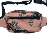 VANS Pink Black & White Floral Belt Bag w/Zip Closure