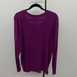 CABI Women's Size M Purple Solid Long Sleeve Shirt