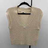 Madewell Junior's Size XS Beige Solid Vest