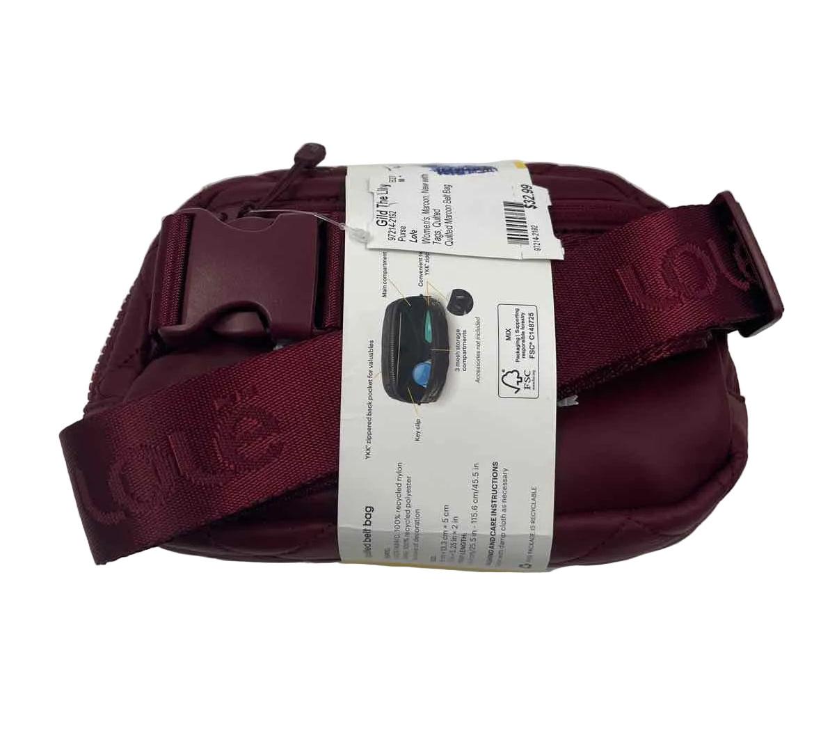 NWT LOLE' Maroon Quilted Belt Bag Purse