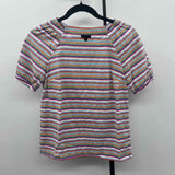 Talbots Women's Size SP Multi-Color Stripe Short Sleeve Shirt