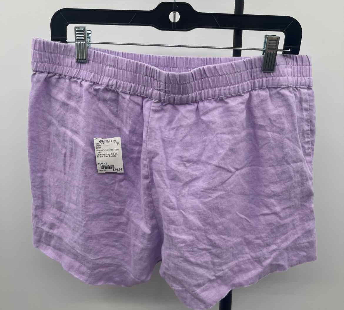 HIHO Women's Size 14 Lavender Solid Shorts