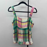 Loft Women's Size 6 Green Plaid Tank