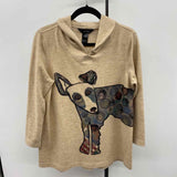 Ali Miles Women's Size S Tan Dogs Tunic